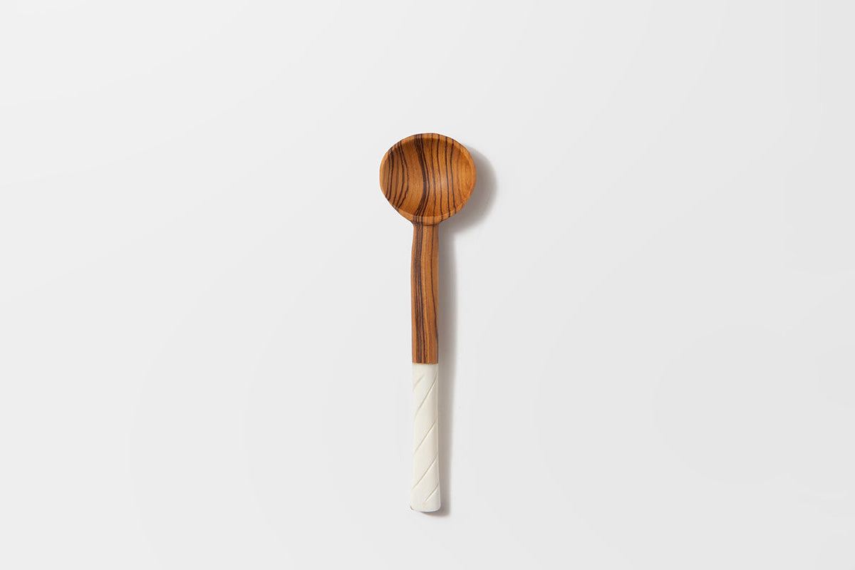 Olive Wood + Bone Scoop