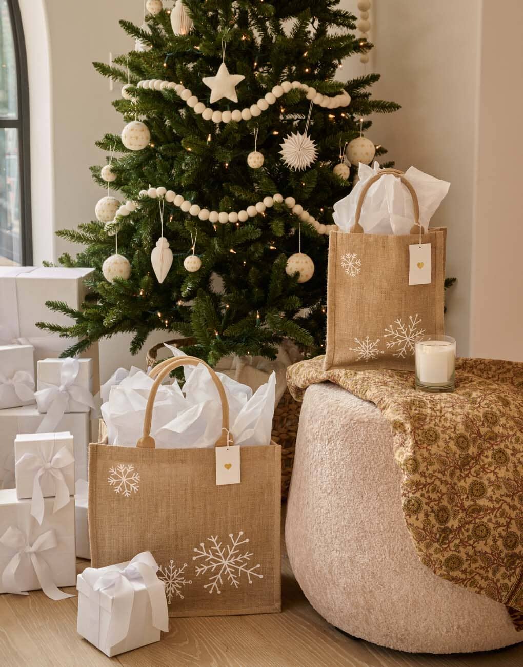 Shopping Tote - Snowflakes | The Little Market