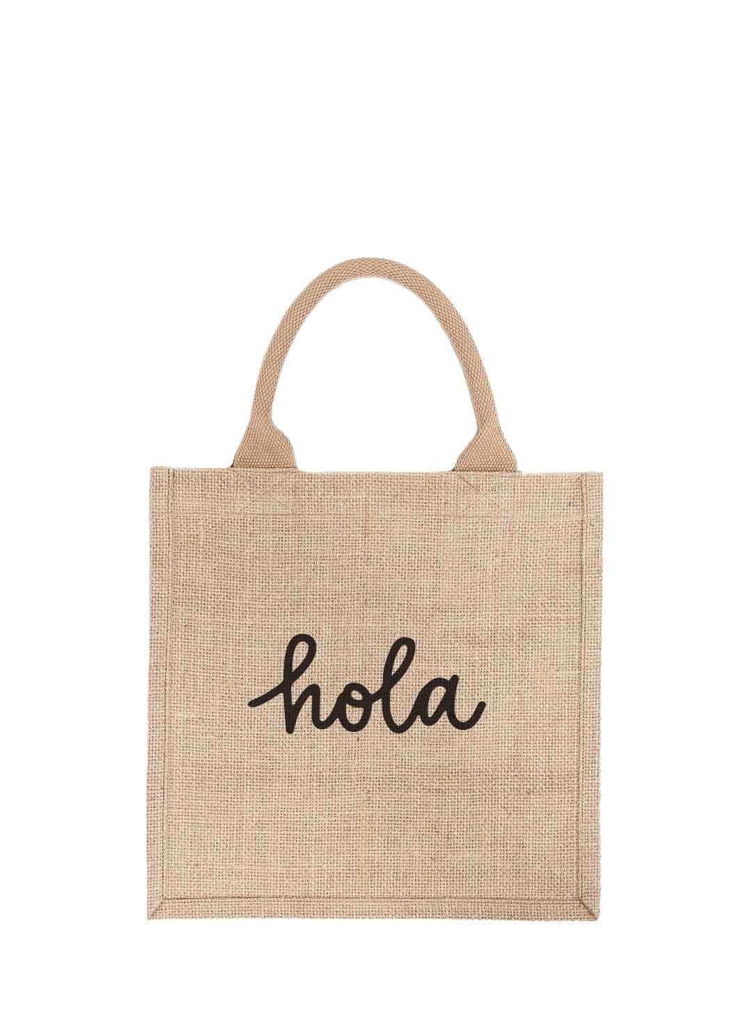 Large Hola Reusable Gift Tote In Black Font | The Little Market
