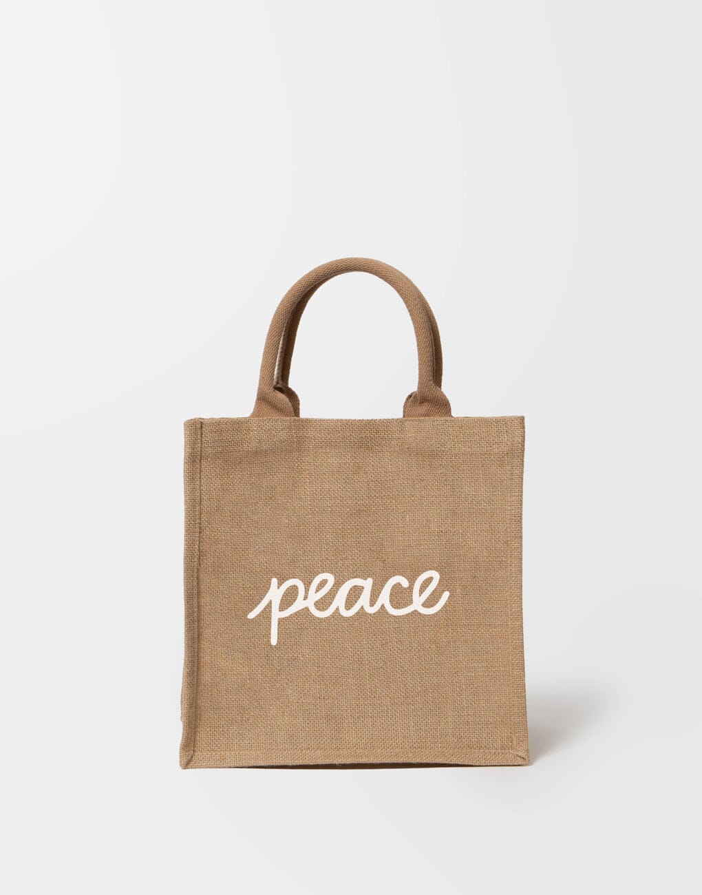 Large Peace Reusable Gift Tote In White Font | The Little Market