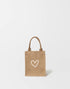 Small Heart Reusable Gift Tote In White Font | The Little Market