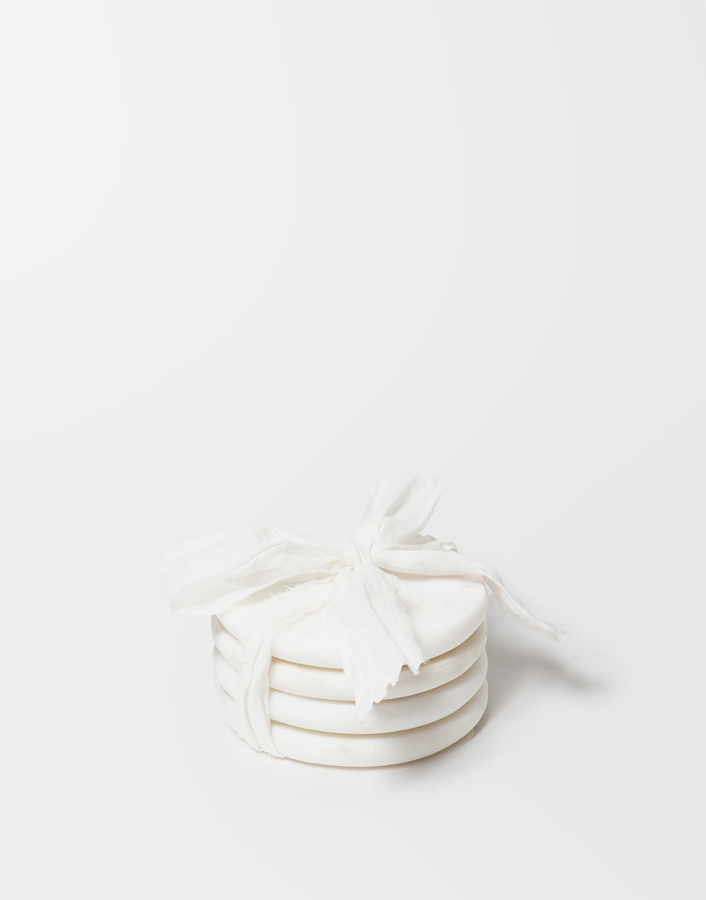 Round Marble Coaster - White- set of 4 | The Little Market