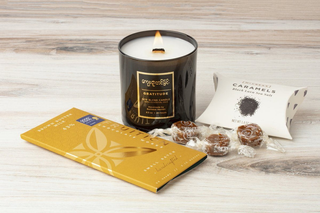 Thank You Gift Set - Prosperity Candle handmade by women artisans fair trade soy blend candles
