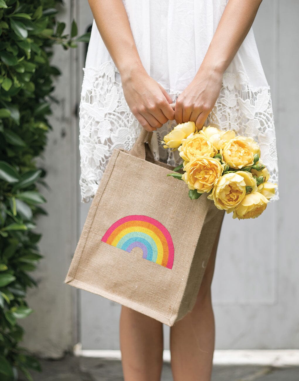 Medium Rainbow Gift Tote Bag | The Little Market