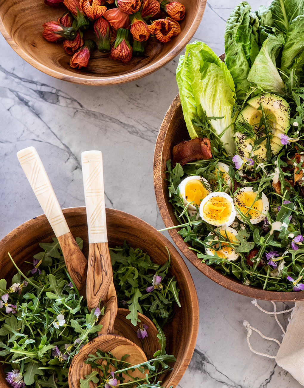 Zig Zag Bone & Wood Salad Servers