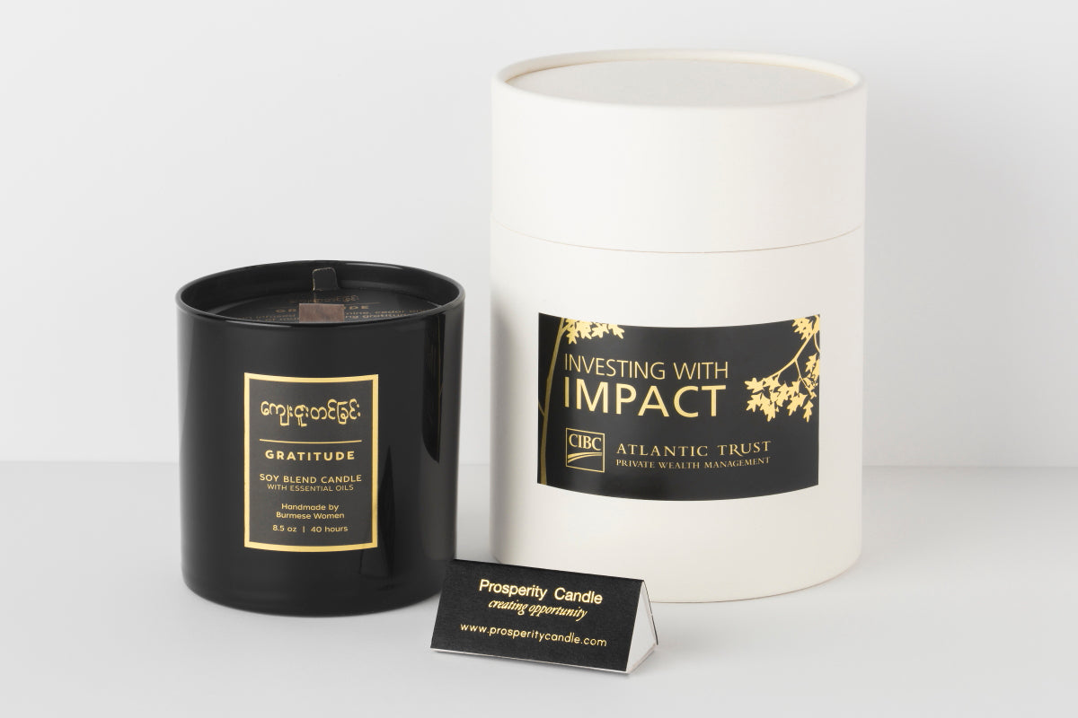 Discover unique conference giveaways and conference gifts that give back | Prosperity Candle