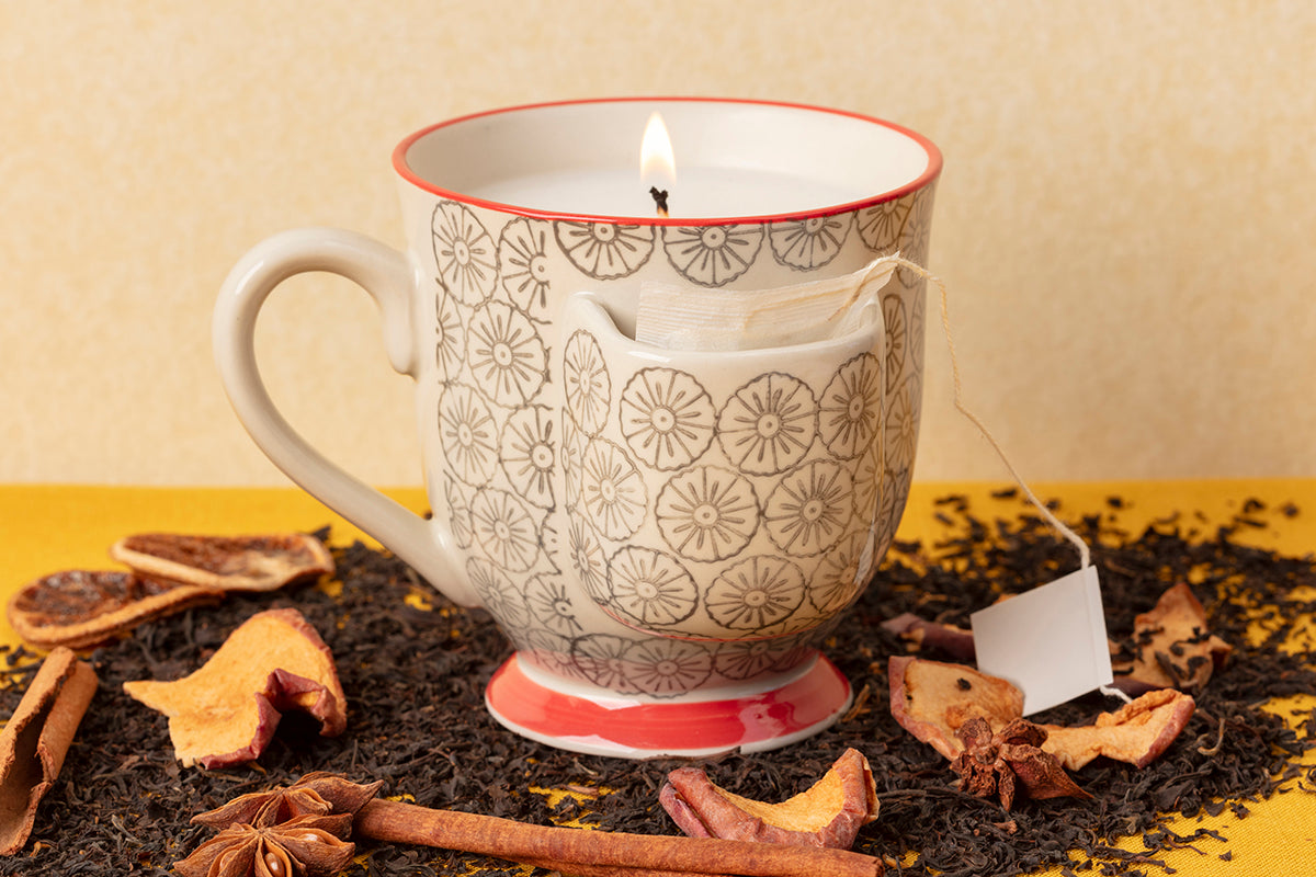 These fun hand stamped candle mugs are sure to brighten a tea lover’s day.