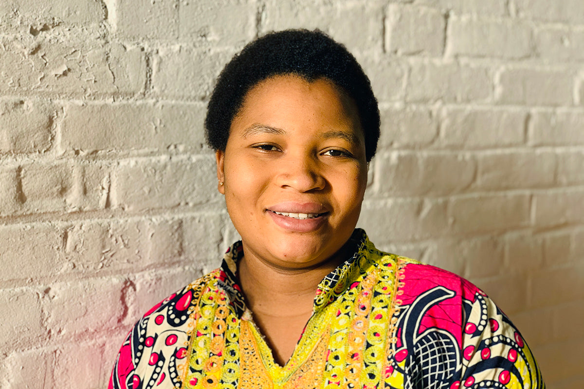 Meet Sabato, women artisan at Prosperity Candle resettled to the U.S. from the Democratic Republic of Congo.