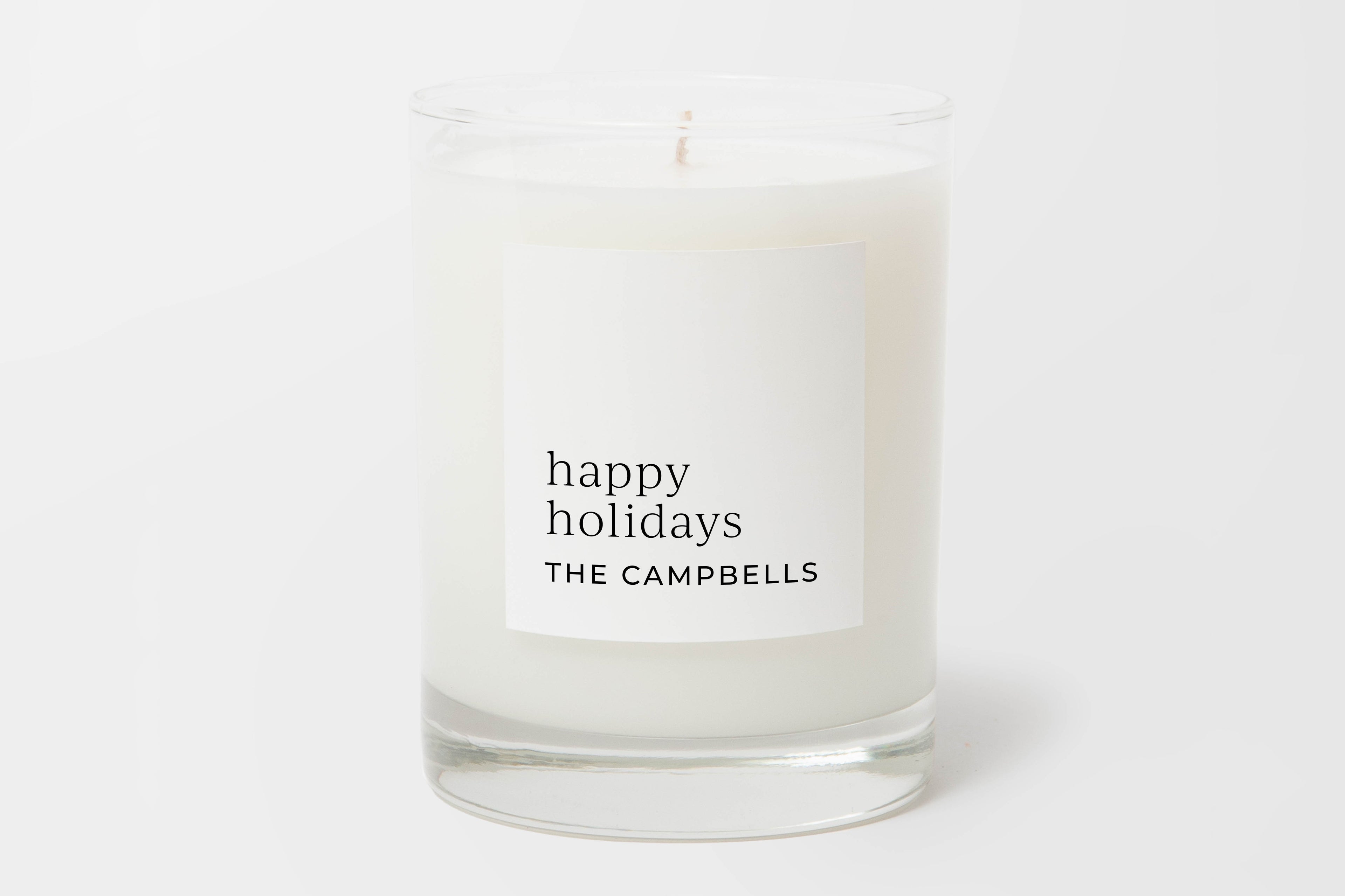 Personalized Candle-Happy Holidays