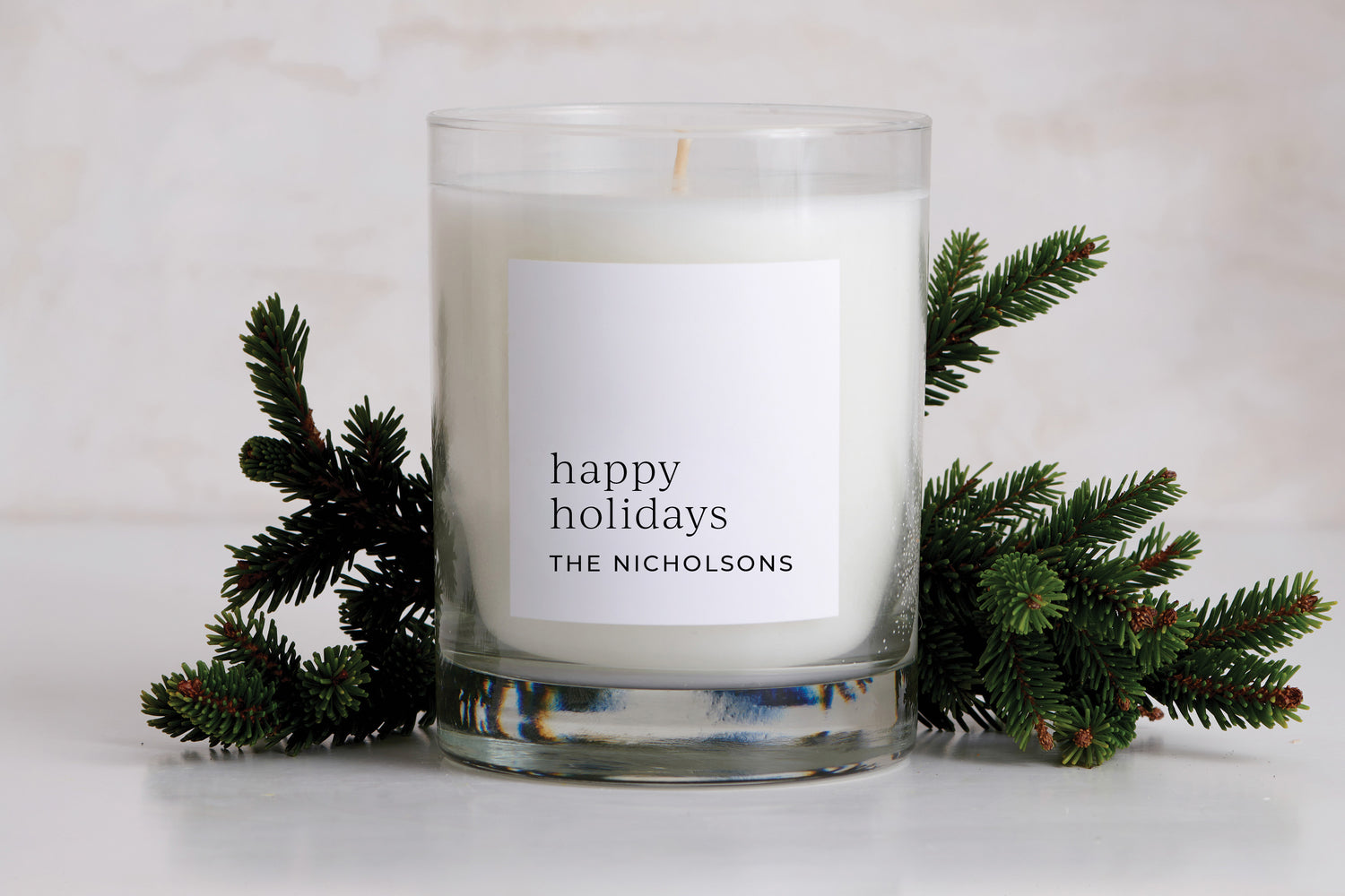 Personalized Candle-Happy Holidays
