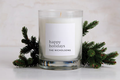 Personalized Candle-Happy Holidays