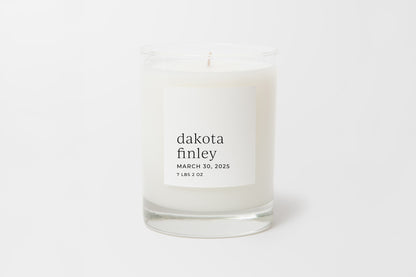 Personalized Candle- Welcome Baby