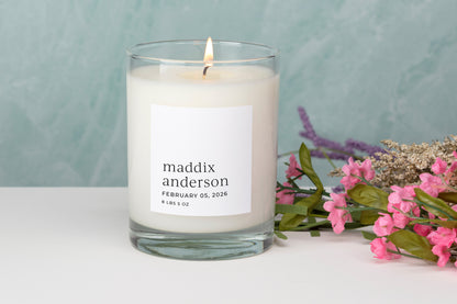 Personalized Candle- Welcome Baby