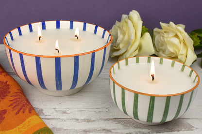 Tuscany Striped Bowl Candles