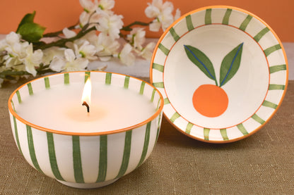 Tuscany Striped Bowl Candles