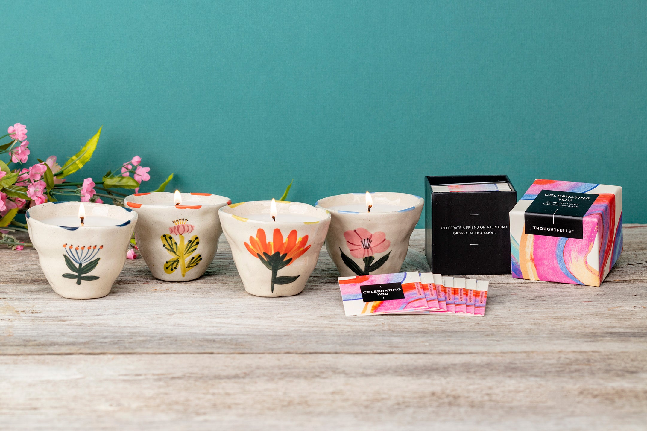 Flower Windowsill Candle Gift Set