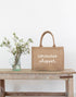 Small Conscious Shopper Reusable Shopping Tote In White Font | The Little Market