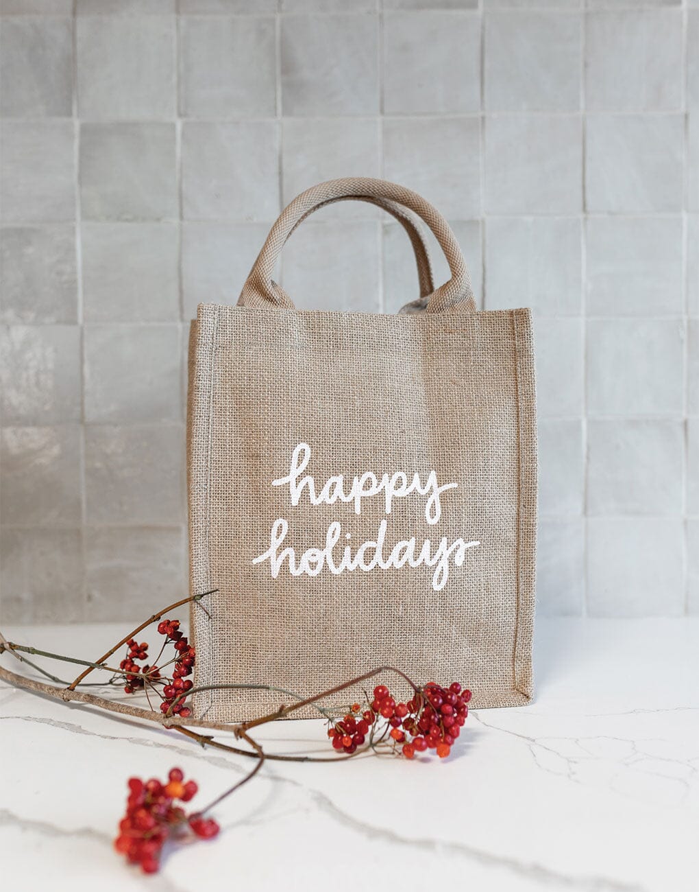 Happy Holidays Reusable Gift Totes | The Little Market