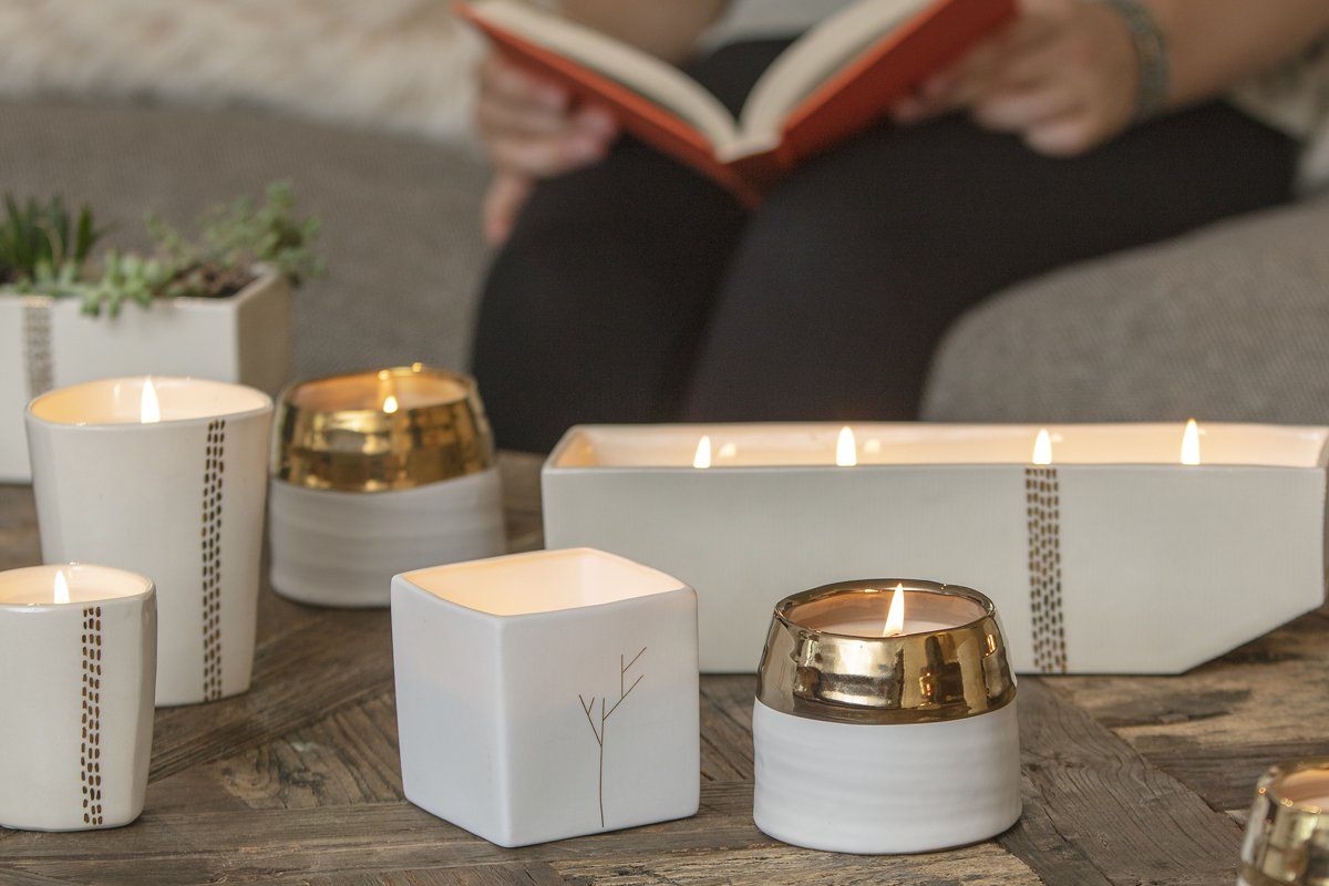Linnea 4-Wick Centerpiece - handcrafted soy blend candles ethically made by women artisans in the U.S.