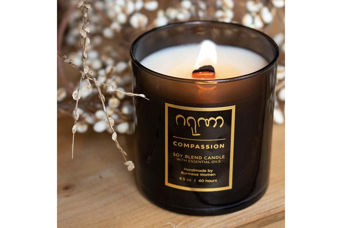 Burmese Candles - Compassion Candle, ethically made soy coconut candle by Prosperity Candle that gives back