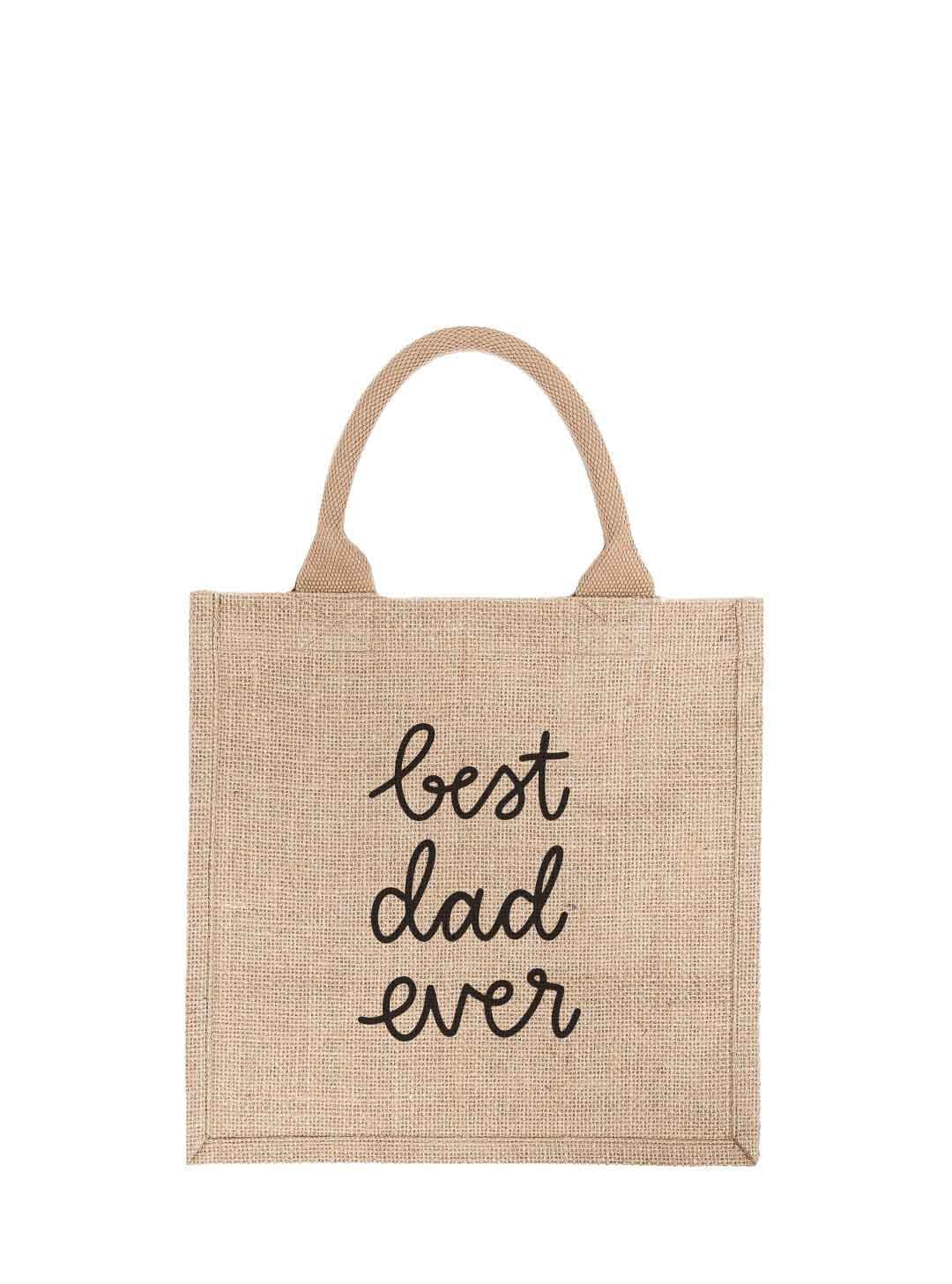 Large Best Dad Ever Reusable Gift Tote In Black Font | The Little Market