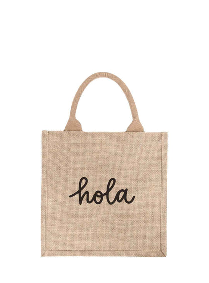 Large Hola Reusable Gift Tote In Black Font | The Little Market