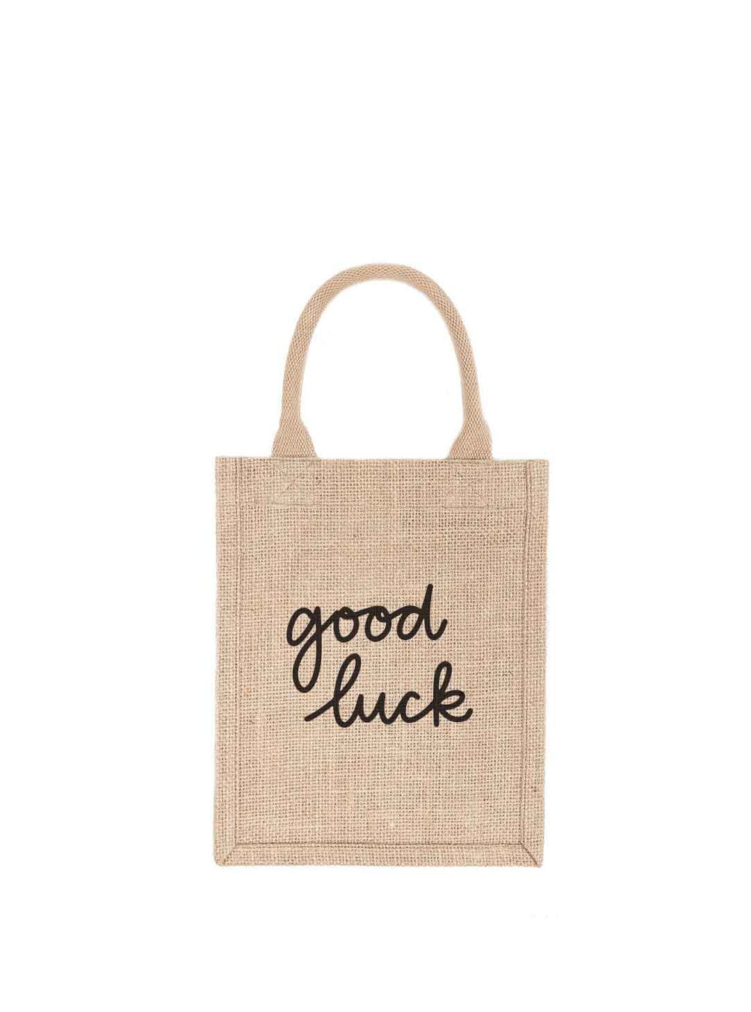 Small Good Luck Reusable Gift Tote In Black Font | The Little Market