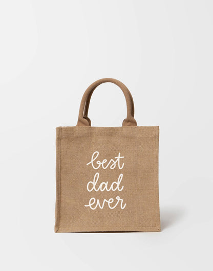 Large Best Dad Ever Reusable Gift Tote In White Font | The Little Market