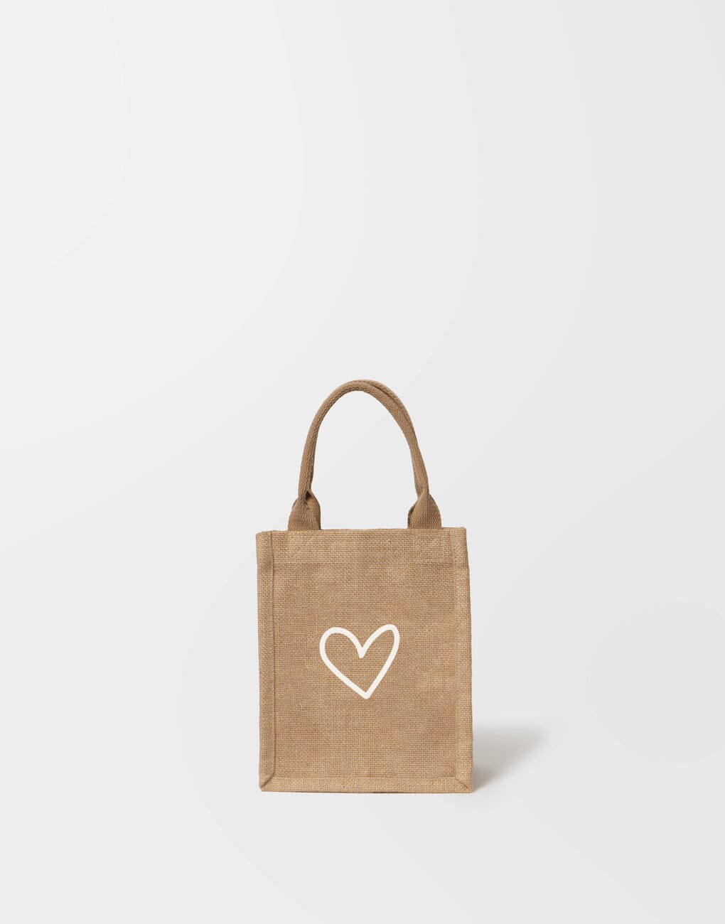 Small Heart Reusable Gift Tote In White Font | The Little Market