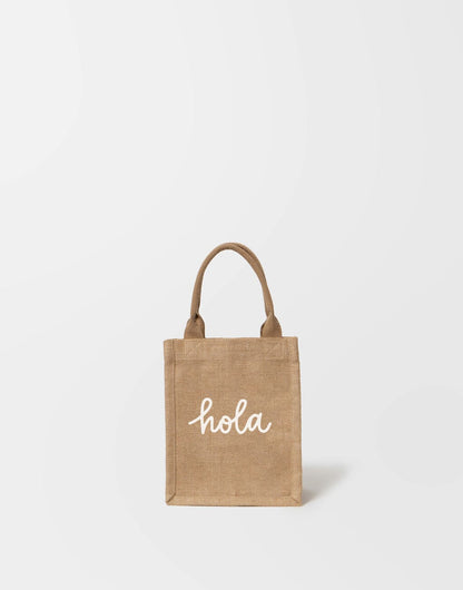 Small Hola Reusable Gift Tote In White Font | The Little Market