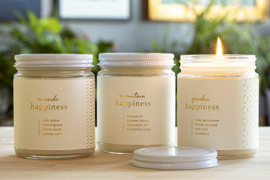 Happiness Trio Gift Set - Ethical candles that give back and fair trade gifts curated for a cause.