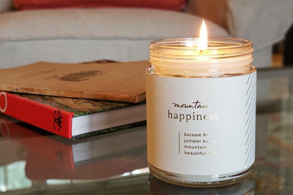 Mountain Happiness Candle - Ethical candles that give back and gifts that support refugees. Fair trade.