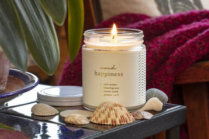 Happiness Hygge Seaside Candle soy blend fair trade handmade by women artisan refugees