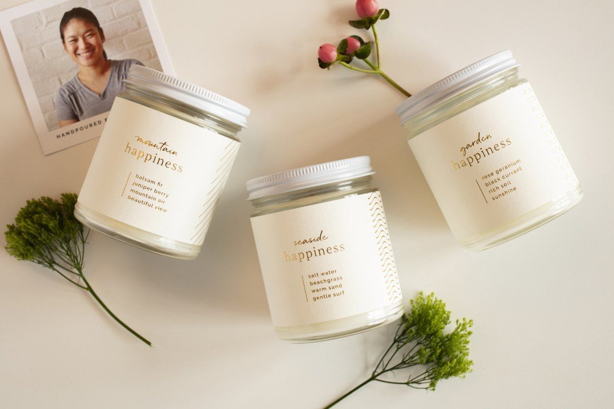 Happiness Trio Gift Set - Ethical candles that give back and gifts that support refugees. Fair trade.