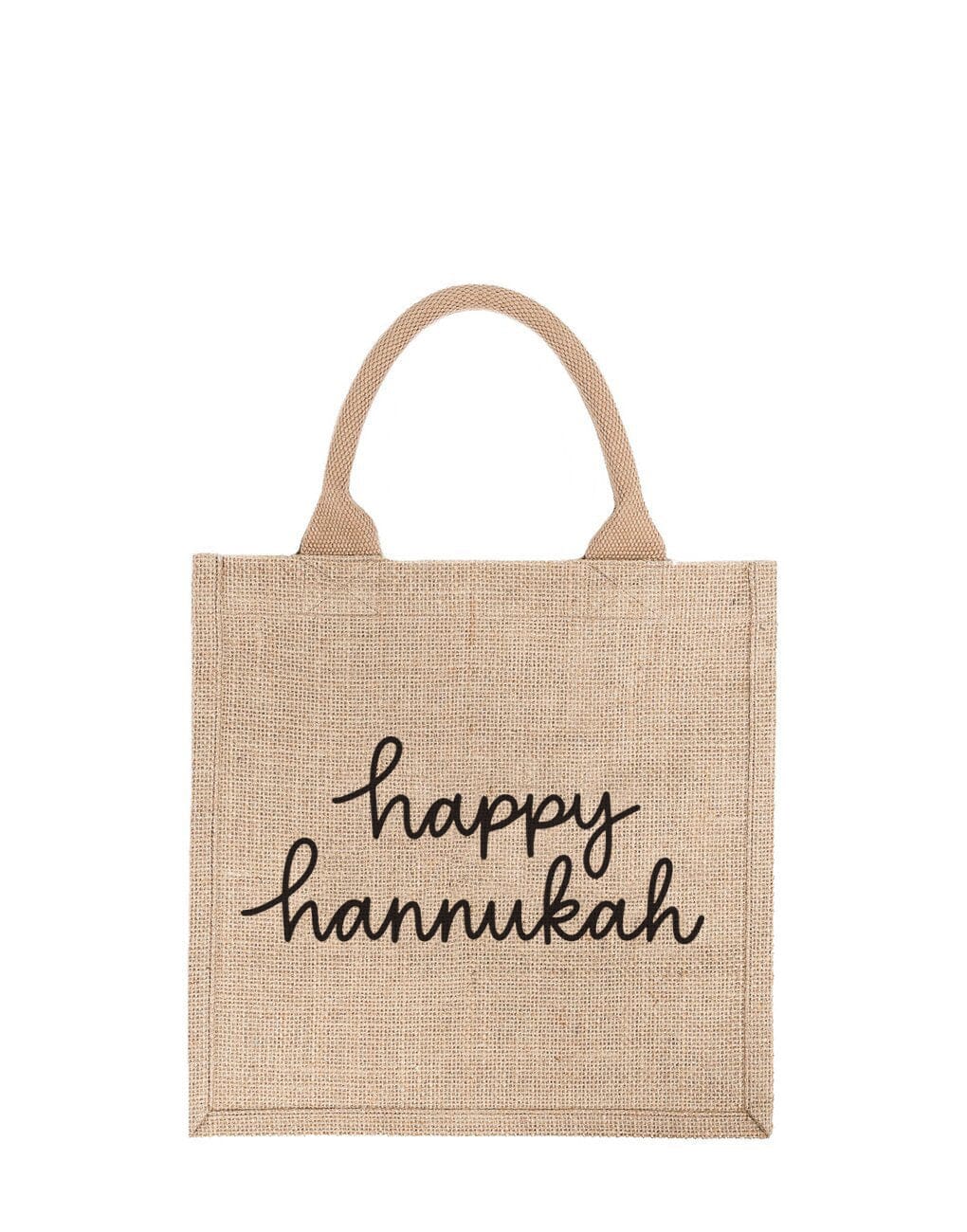 Large Happy Hannukah Reusable Gift Tote In Black Font | The Little Market
