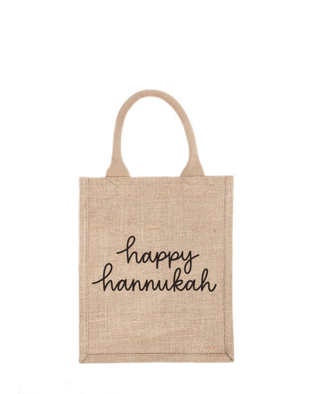 Medium Happy Hannukah Reusable Gift Tote In Black Font | The Little Market
