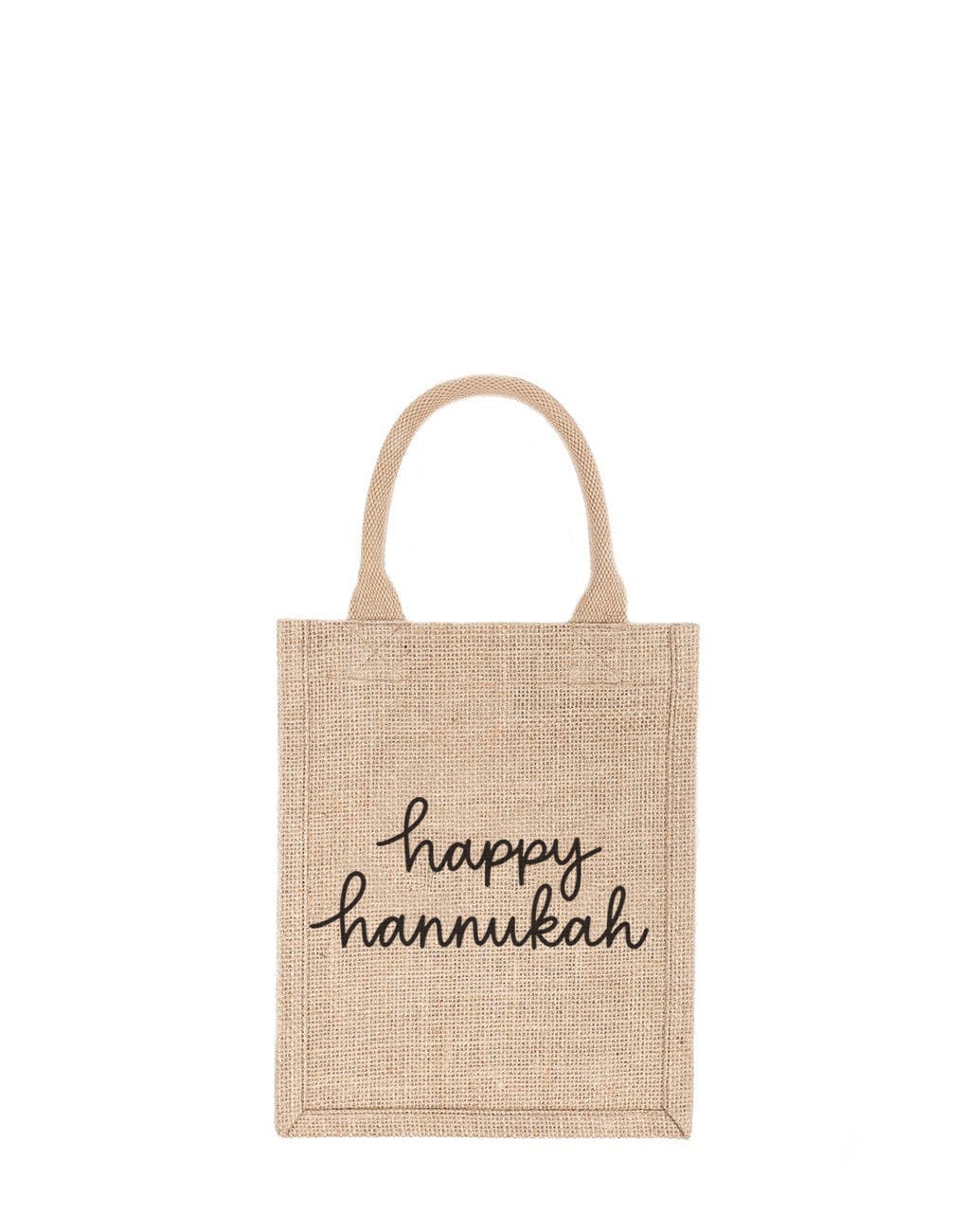 Small Happy Hannukah Reusable Gift Tote In Black Font | The Little Market
