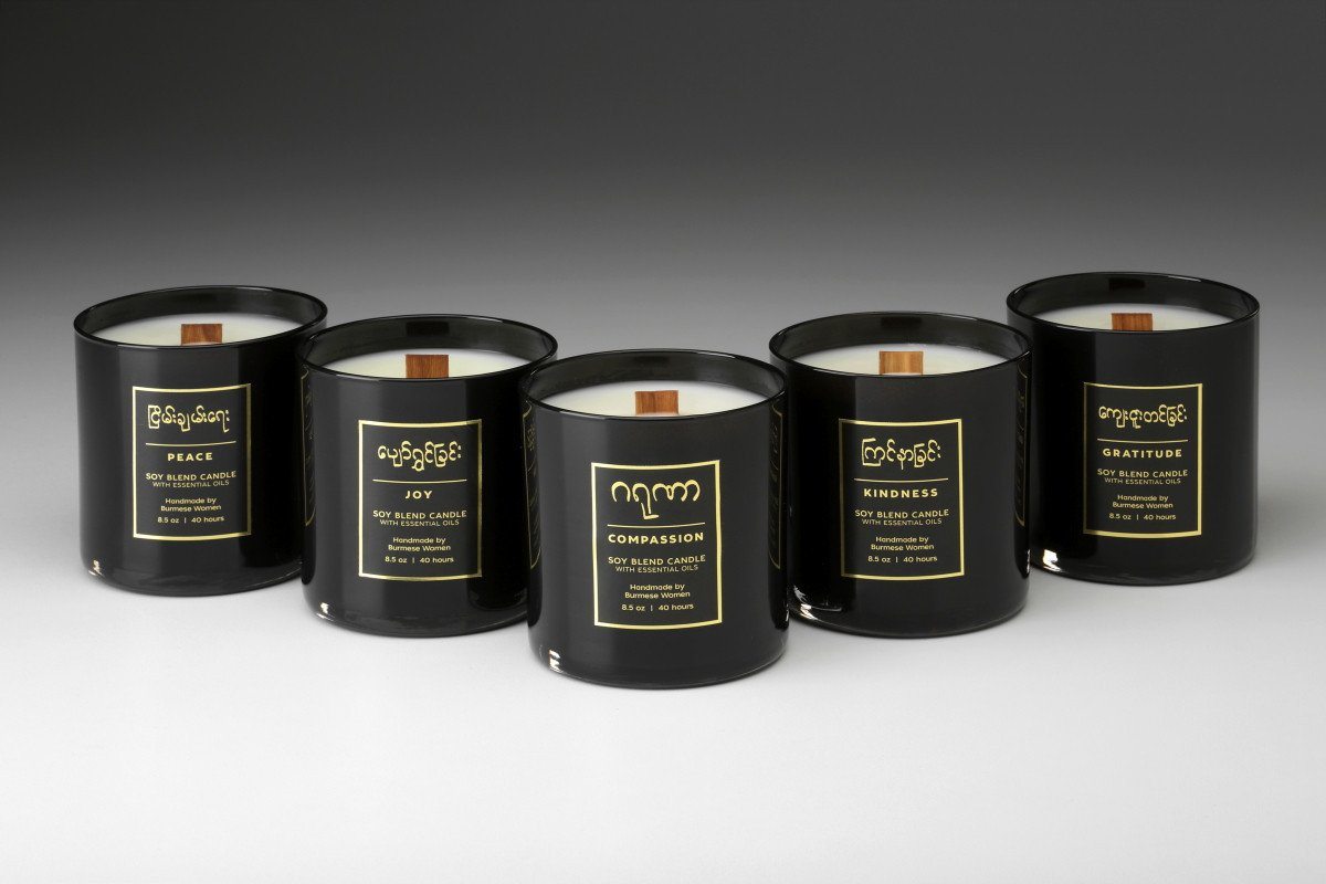 Burmese Candles - Prosperity Candle handmade by women artisans fair trade soy blend candles