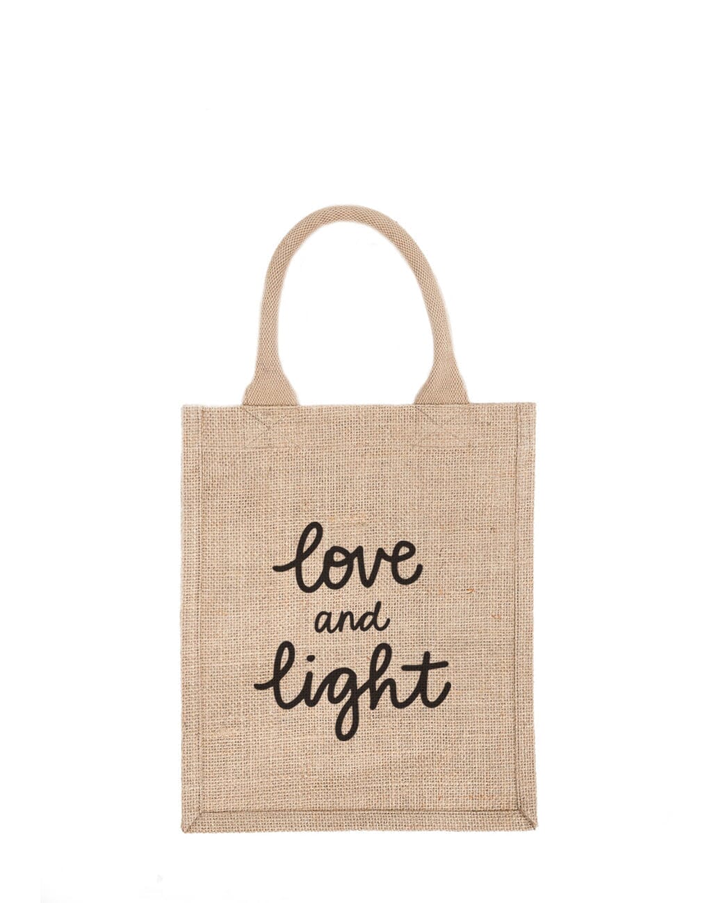 Medium Love And Light Reusable Gift Tote In Black Font | The Little Market