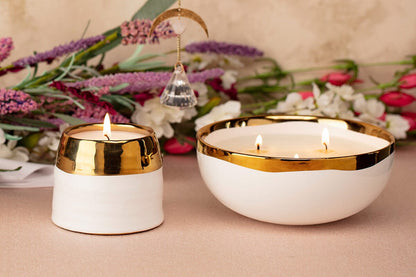 White &amp; Gold Adelaide Candle