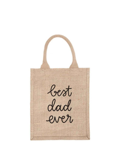Medium Best Dad Ever Reusable Gift Tote In Black Font | The Little Market