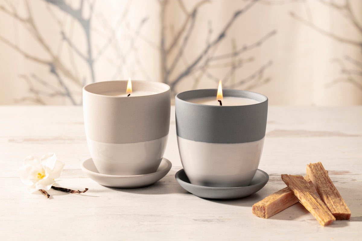Oslo Candles, Two-tone Ceramic Pot Planter