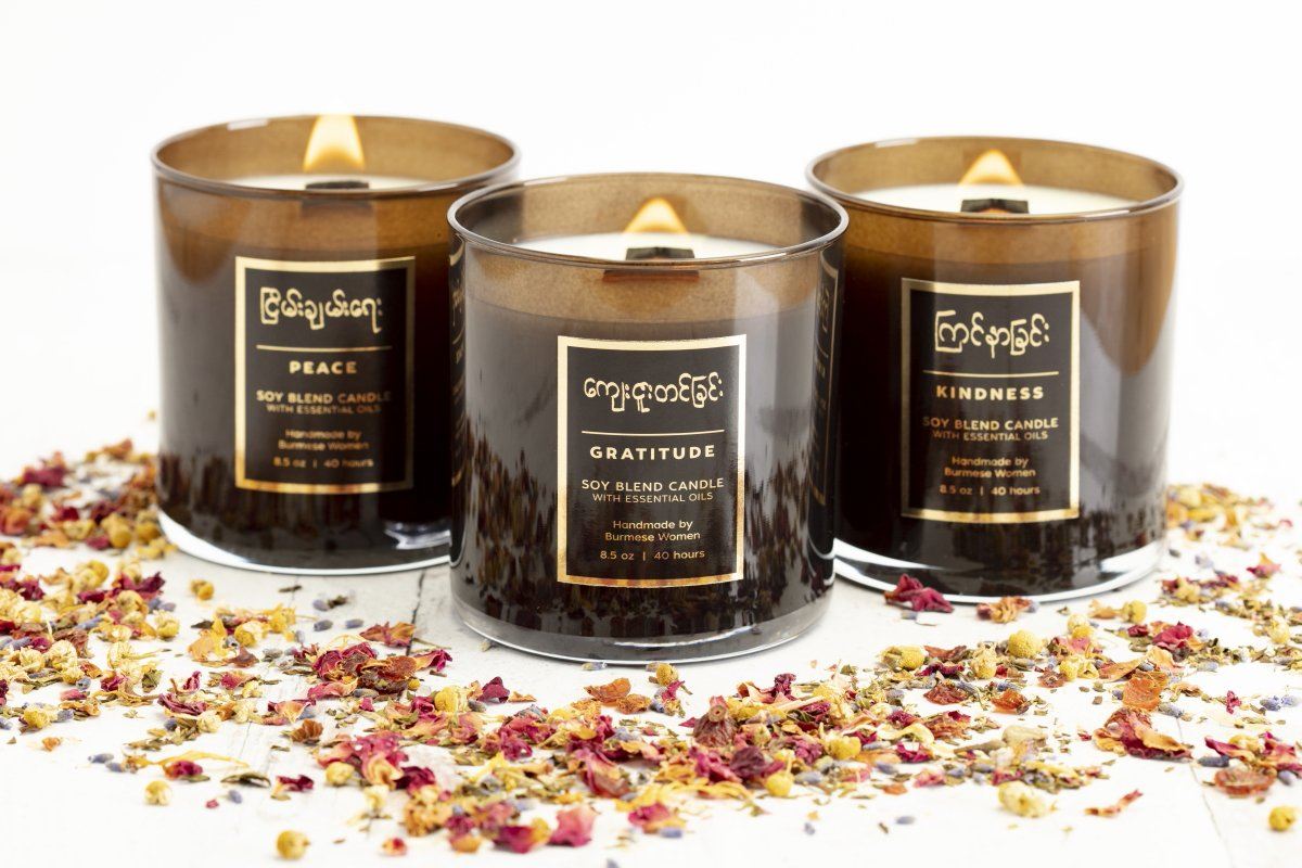 Artisanal Chocolate Gift Set with Orange Blossom &amp; Cedar Scented Candles