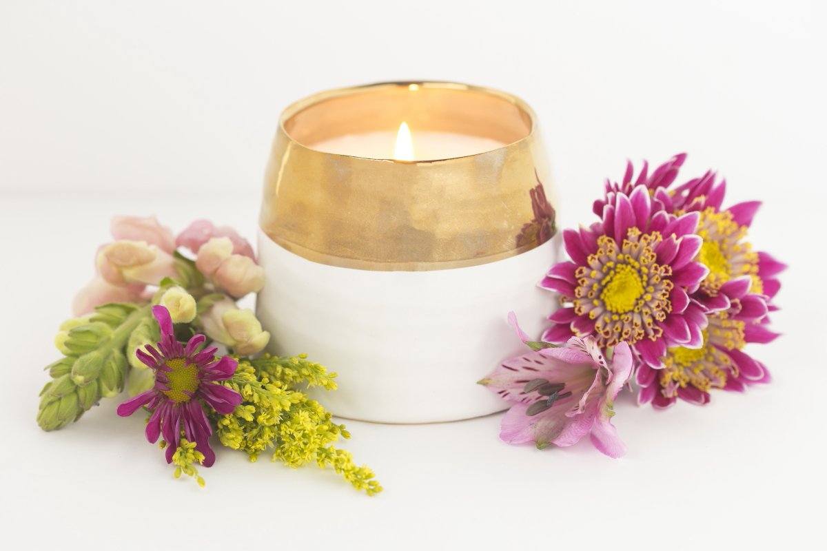 Aesthetic Adelaide Candle White & Gold Candle Prosperity Candle