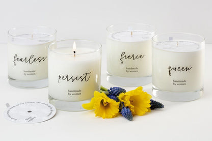 She Inspires Candle - Feminist gifts that give back to empower daughters, girls, friends, and co-workers in your life.