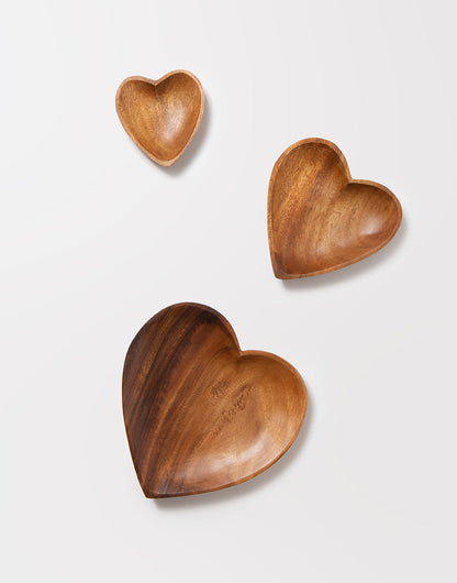 Acacia Wood Heart Tray-All Sizes | The Little Market